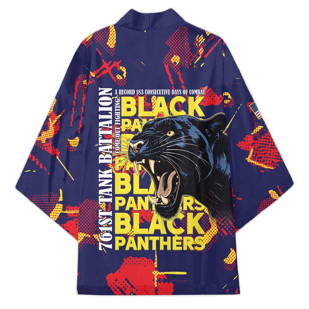 761st Tank Battalion Black Panthers Kimono Legendary African American WWII - African Pride