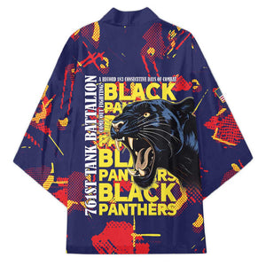 761st Tank Battalion Black Panthers Kimono Legendary African American WWII - African Pride