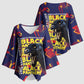 761st Tank Battalion Black Panthers Kimono Sleeve Blouse Legendary African American WWII - African Pride