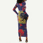 761st Tank Battalion Black Panthers Long Sleeve Bodycon Dress Legendary African American WWII - African Pride