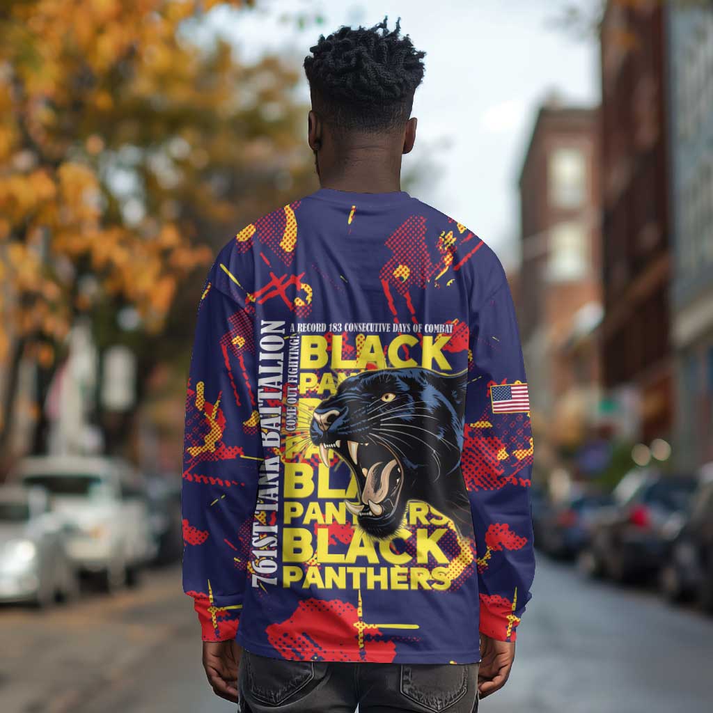 761st Tank Battalion Black Panthers Long Sleeve Shirt Legendary African American WWII - African Pride