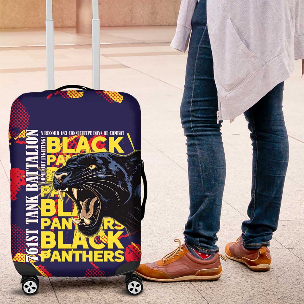 761st Tank Battalion Black Panthers Luggage Cover Legendary African American WWII - African Pride