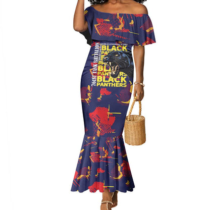 761st Tank Battalion Black Panthers Mermaid Dress Legendary African American WWII - African Pride
