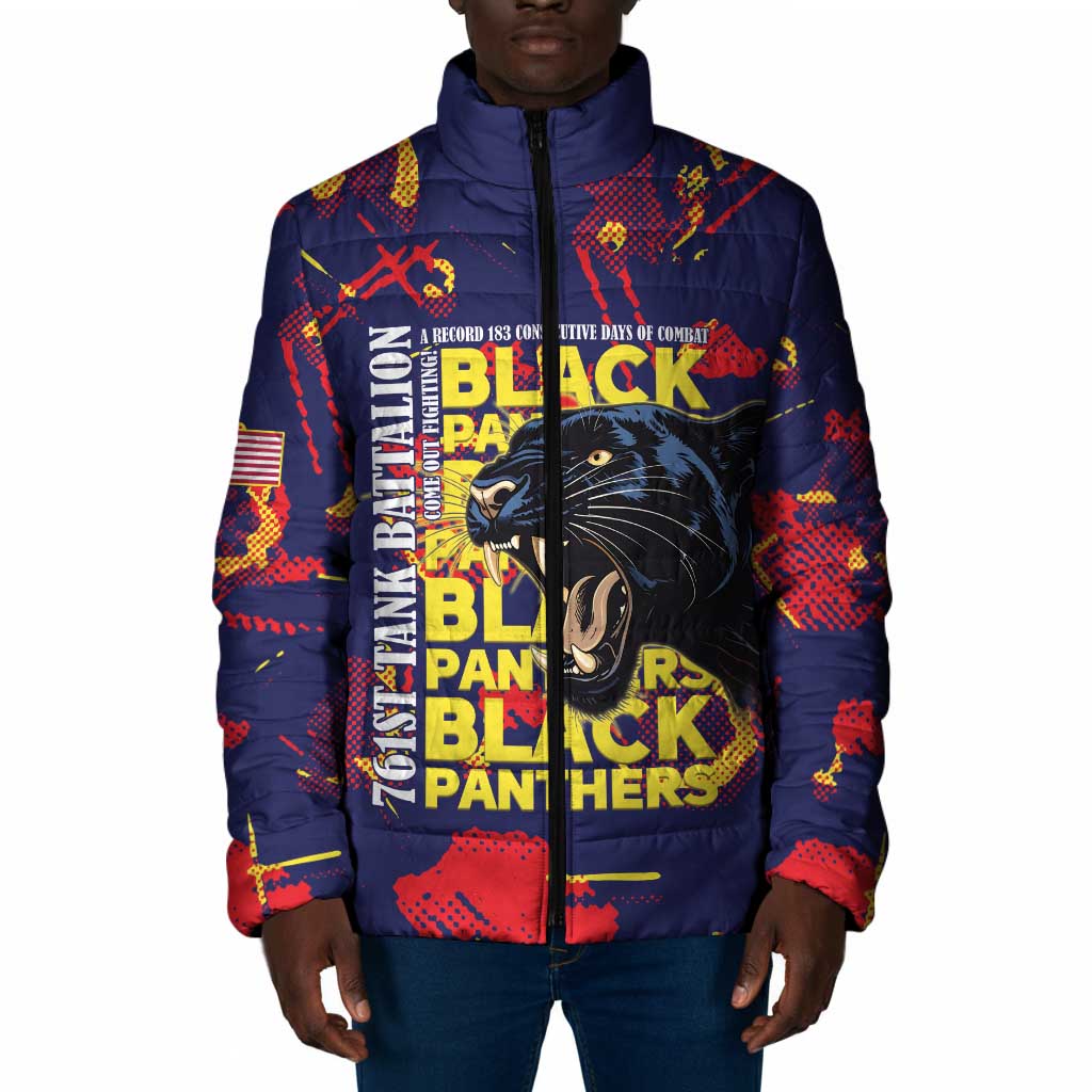 761st Tank Battalion Black Panthers Padded Jacket Legendary African American WWII - African Pride