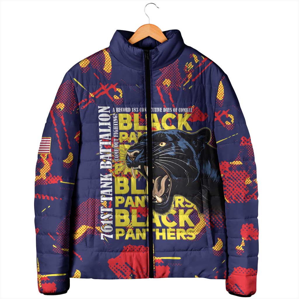 761st Tank Battalion Black Panthers Padded Jacket Legendary African American WWII - African Pride