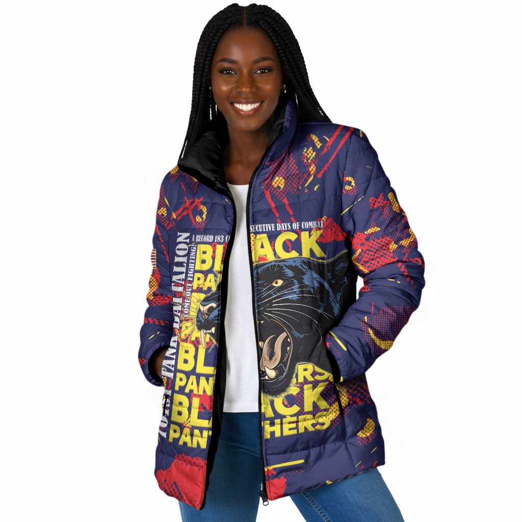 761st Tank Battalion Black Panthers Padded Jacket Legendary African American WWII - African Pride