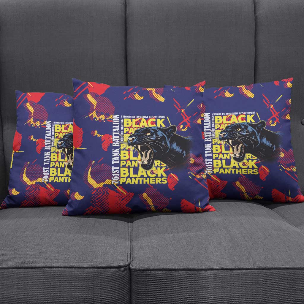 761st Tank Battalion Black Panthers Pillow Cover Legendary African American WWII - African Pride