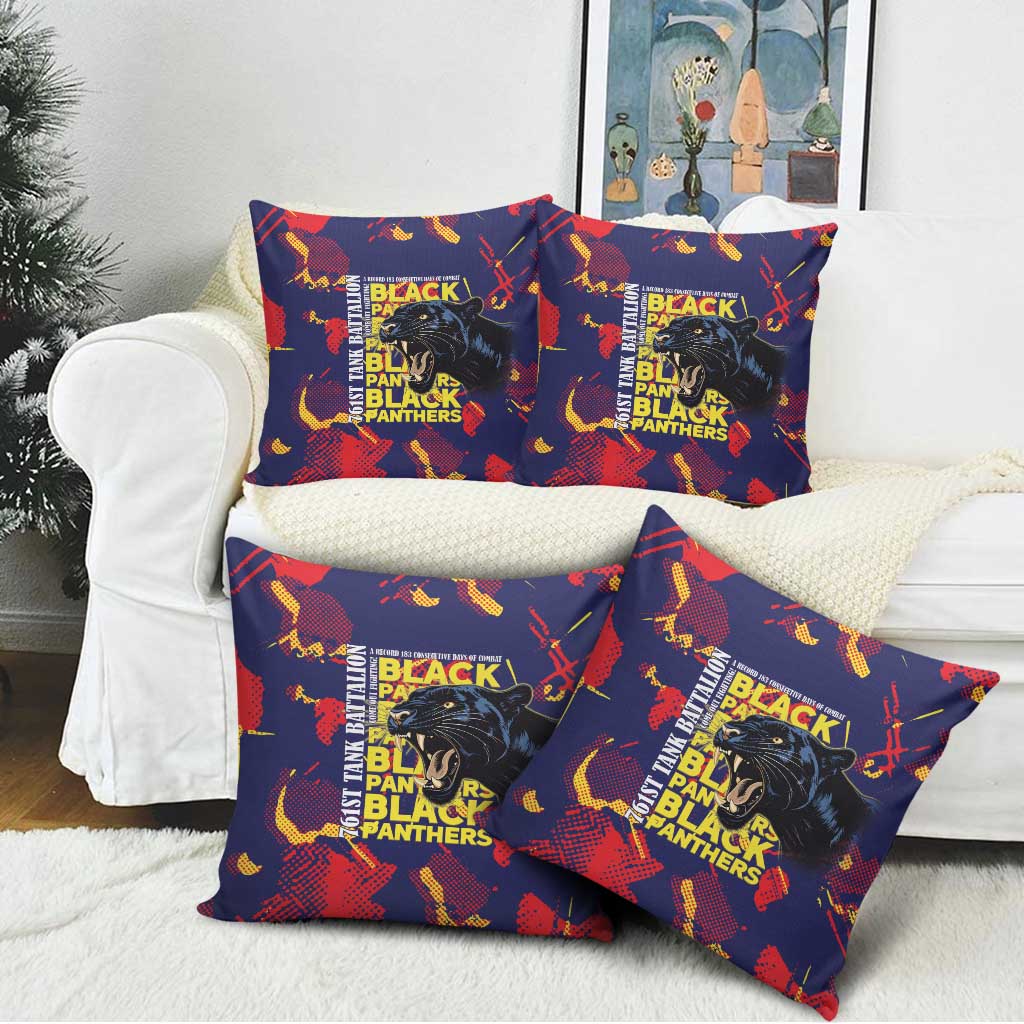 761st Tank Battalion Black Panthers Pillow Cover Legendary African American WWII - African Pride