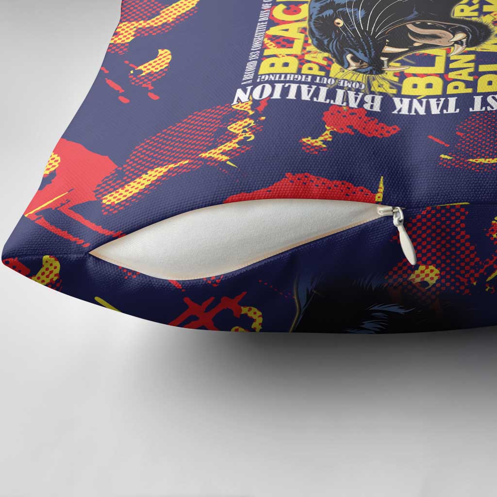 761st Tank Battalion Black Panthers Pillow Cover Legendary African American WWII - African Pride