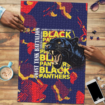 761st Tank Battalion Black Panthers Puzzle Legendary African American WWII - African Pride