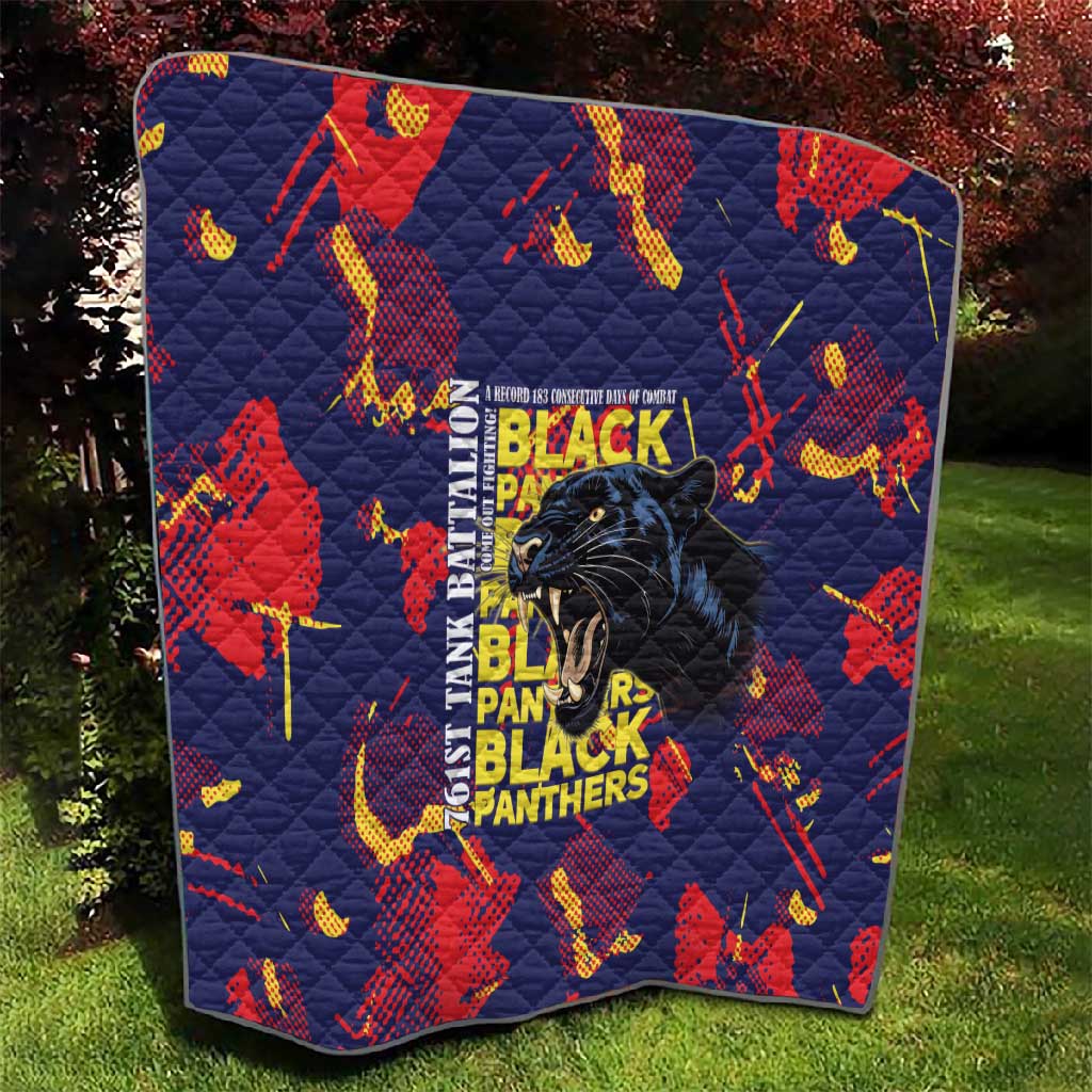 761st Tank Battalion Black Panthers Quilt Legendary African American WWII - African Pride