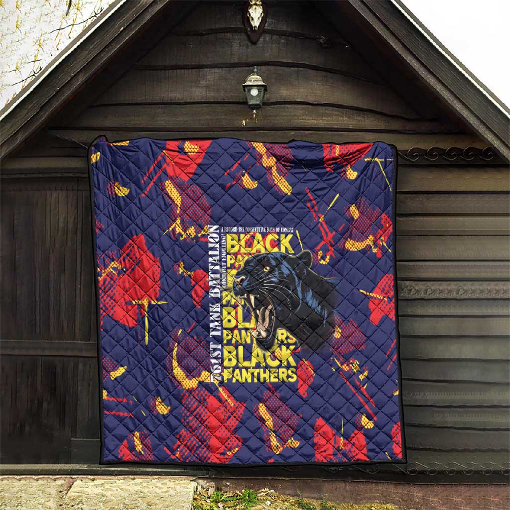 761st Tank Battalion Black Panthers Quilt Legendary African American WWII - African Pride