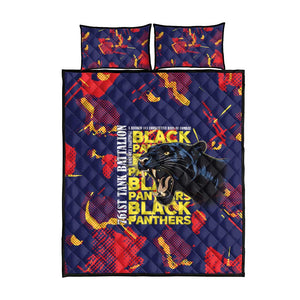 761st Tank Battalion Black Panthers Quilt Bed Set Legendary African American WWII - African Pride