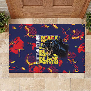 761st Tank Battalion Black Panthers Rubber Doormat Legendary African American WWII - African Pride