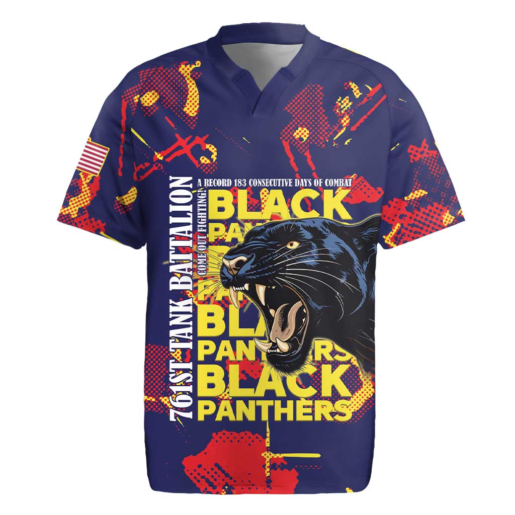 761st Tank Battalion Black Panthers Rugby Jersey Legendary African American WWII - African Pride