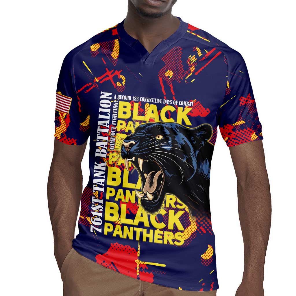 761st Tank Battalion Black Panthers Rugby Jersey Legendary African American WWII - African Pride