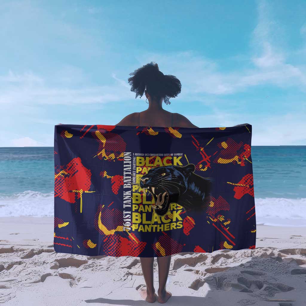 761st Tank Battalion Black Panthers Sarong Legendary African American WWII - African Pride