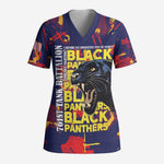 761st Tank Battalion Black Panthers Scrub Top Legendary African American WWII - African Pride