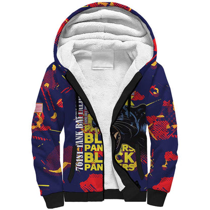 761st Tank Battalion Black Panthers Sherpa Hoodie Legendary African American WWII - African Pride