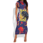 761st Tank Battalion Black Panthers Short Sleeve Bodycon Dress Legendary African American WWII - African Pride