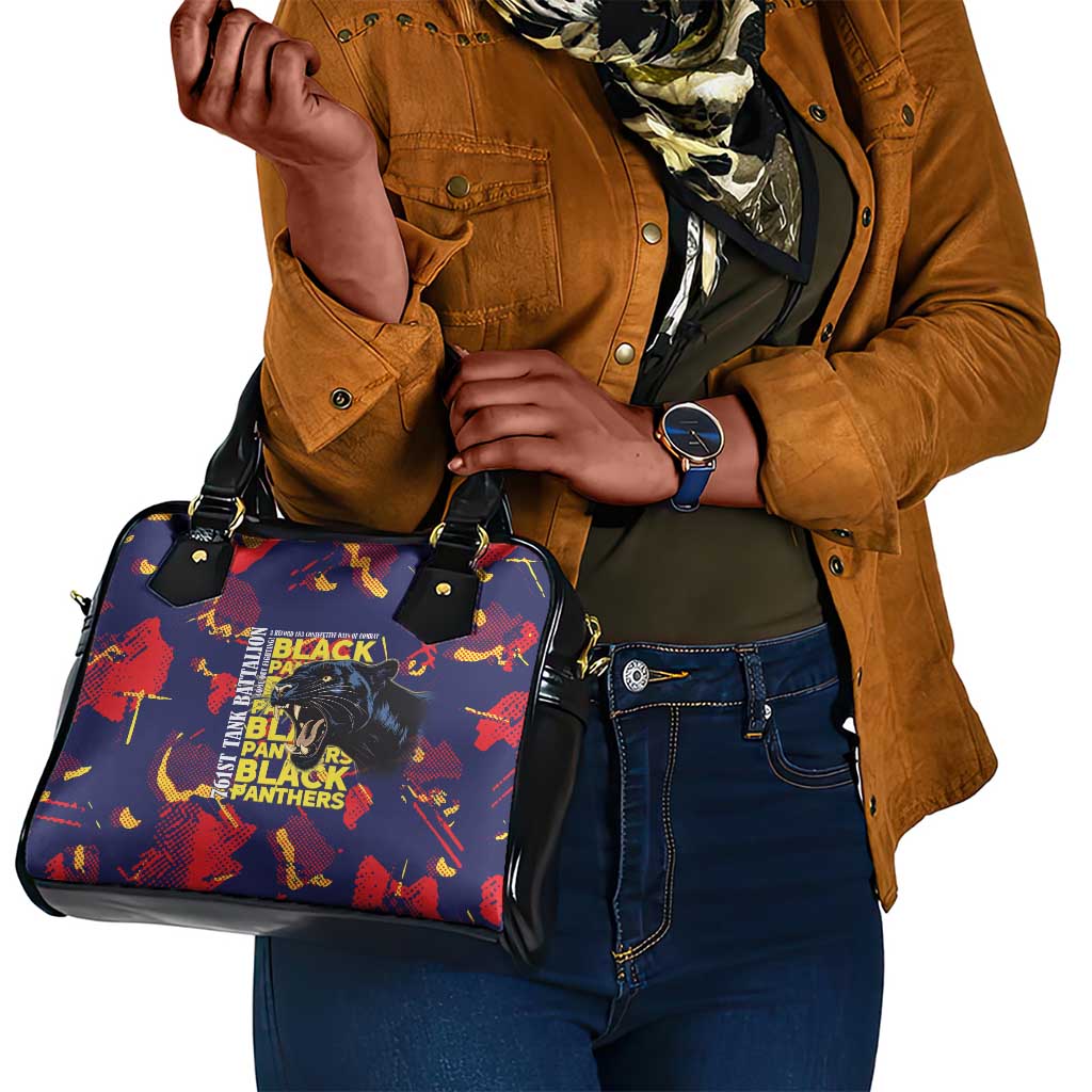 761st Tank Battalion Black Panthers Shoulder Handbag Legendary African American WWII - African Pride