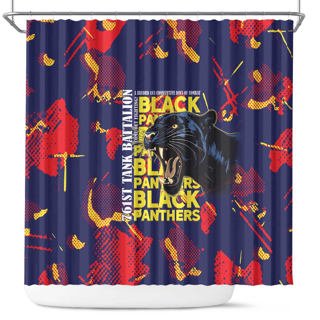 761st Tank Battalion Black Panthers Shower Curtain Legendary African American WWII - African Pride