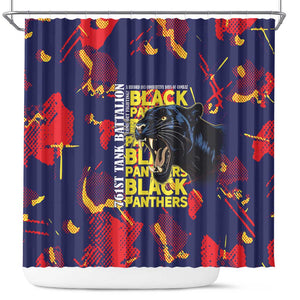 761st Tank Battalion Black Panthers Shower Curtain Legendary African American WWII - African Pride