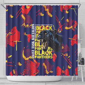 761st Tank Battalion Black Panthers Shower Curtain Legendary African American WWII - African Pride