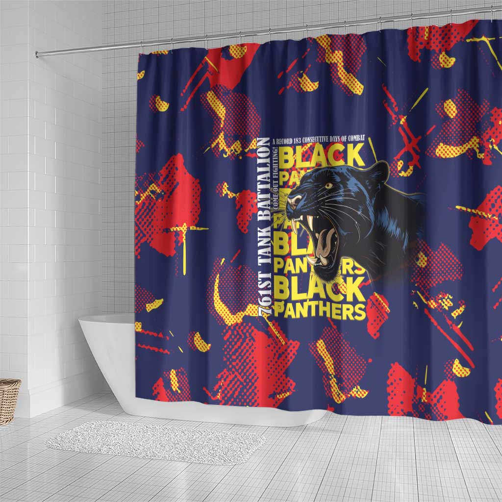 761st Tank Battalion Black Panthers Shower Curtain Legendary African American WWII - African Pride