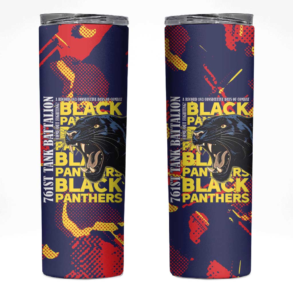 761st Tank Battalion Black Panthers Skinny Tumbler Legendary African American WWII - African Pride