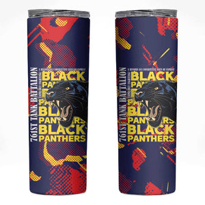 761st Tank Battalion Black Panthers Skinny Tumbler Legendary African American WWII - African Pride