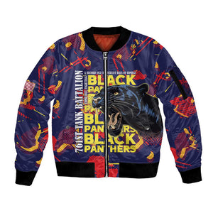 761st Tank Battalion Black Panthers Sleeve Zip Bomber Jacket Legendary African American WWII - African Pride