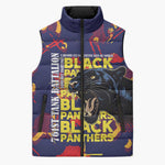 761st Tank Battalion Black Panthers Sleeveless Puffer Jacket Legendary African American WWII - African Pride