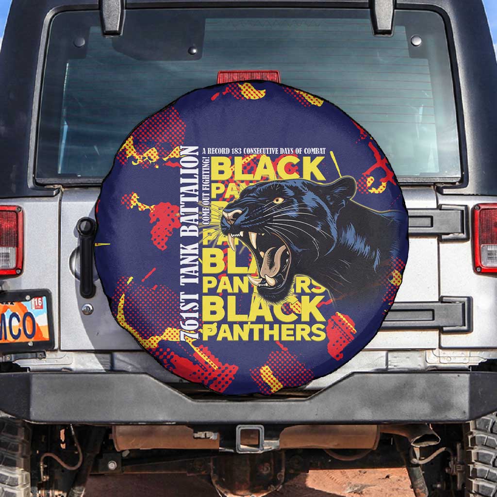 761st Tank Battalion Black Panthers Spare Tire Cover Legendary African American WWII - African Pride