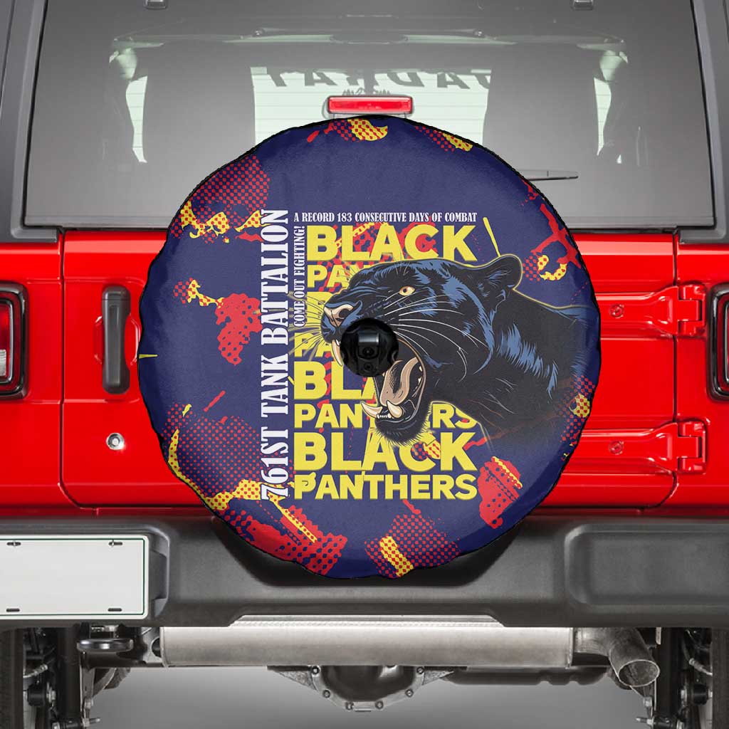 761st Tank Battalion Black Panthers Spare Tire Cover Legendary African American WWII - African Pride