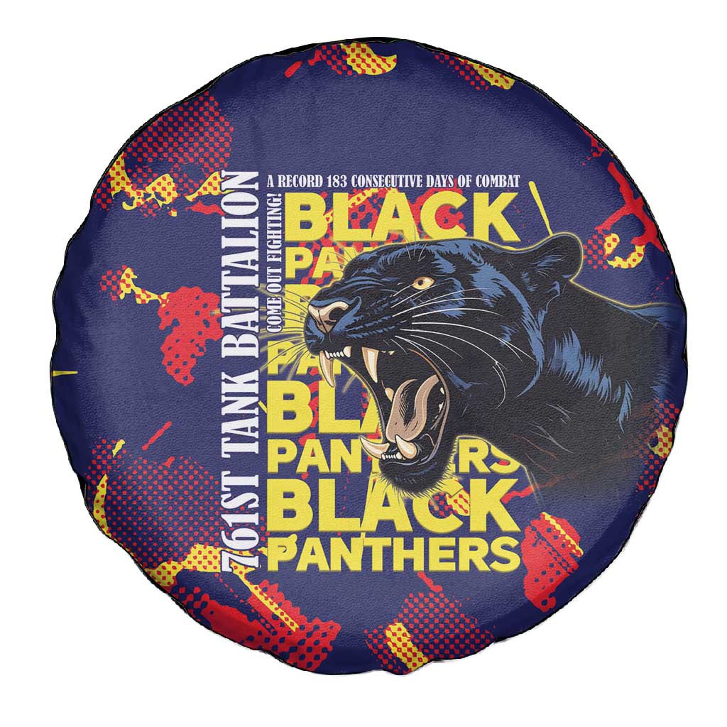 761st Tank Battalion Black Panthers Spare Tire Cover Legendary African American WWII - African Pride