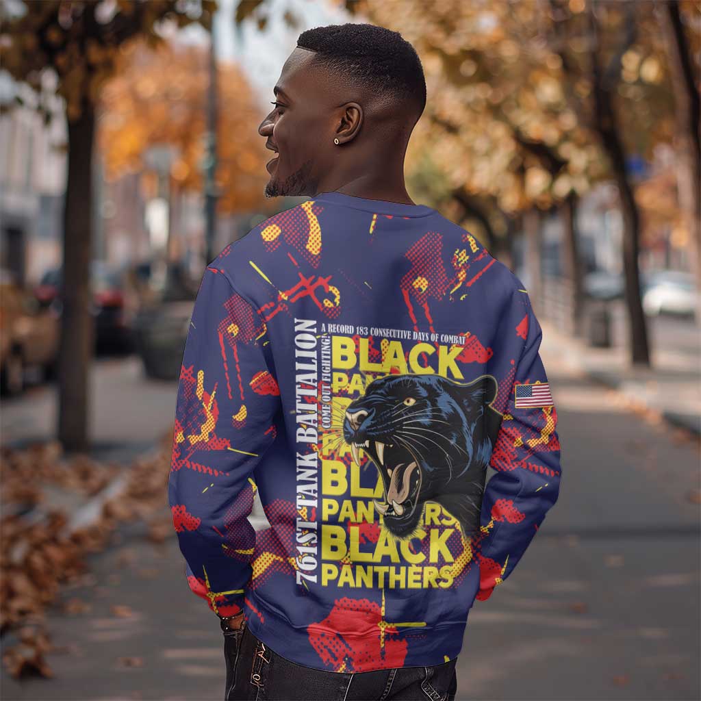 761st Tank Battalion Black Panthers Sweatshirt Legendary African American WWII - African Pride