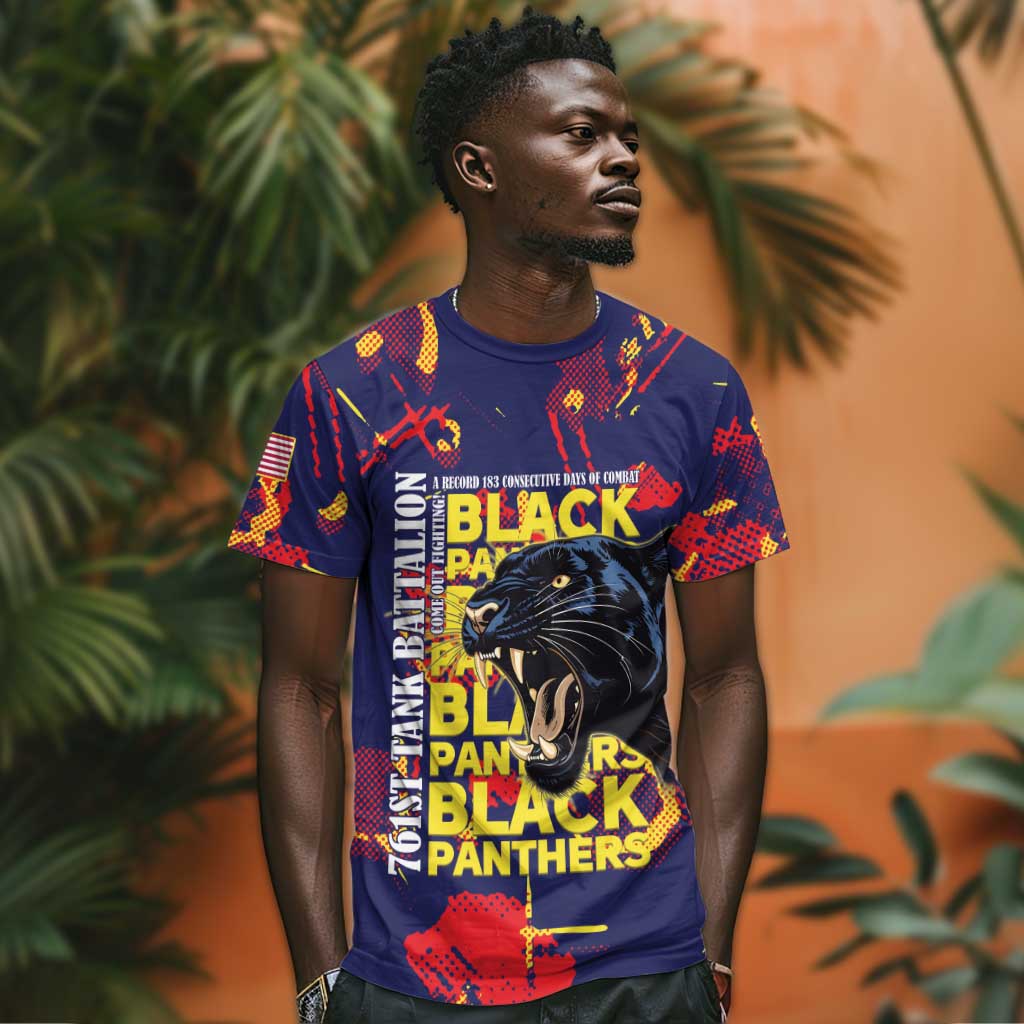 761st Tank Battalion Black Panthers T shirt Legendary African American WWII - African Pride
