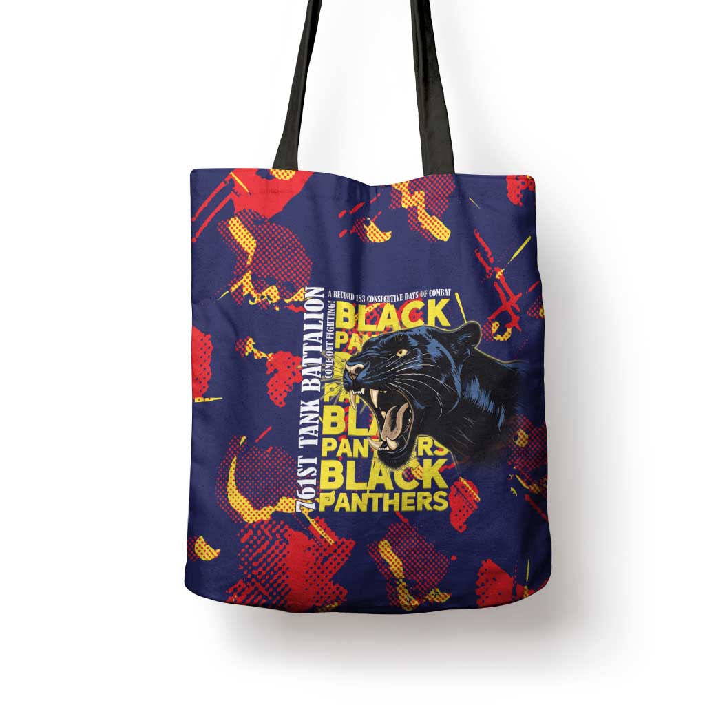 761st Tank Battalion Black Panthers Tote Bag Legendary African American WWII - African Pride