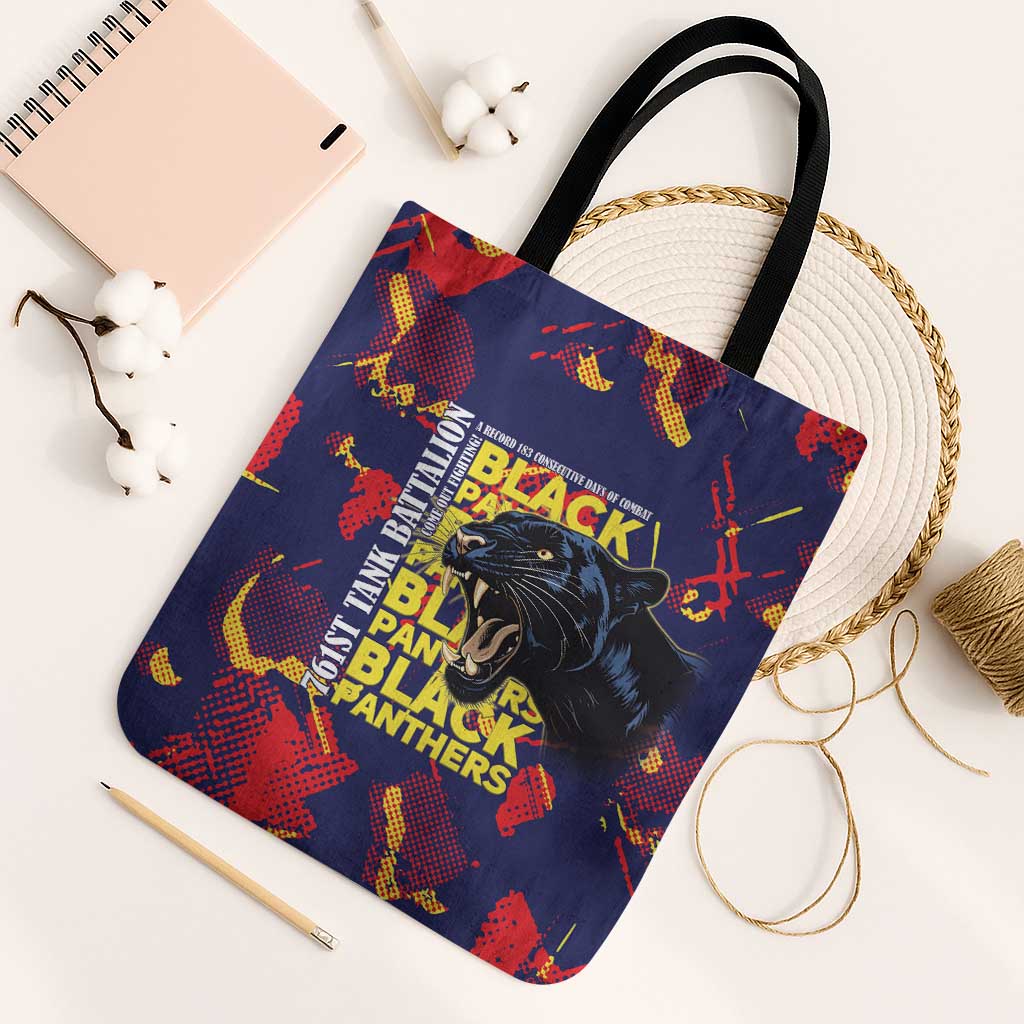 761st Tank Battalion Black Panthers Tote Bag Legendary African American WWII - African Pride