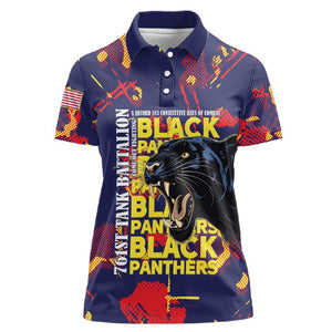 761st Tank Battalion Black Panthers Women Polo Shirt Legendary African American WWII - African Pride