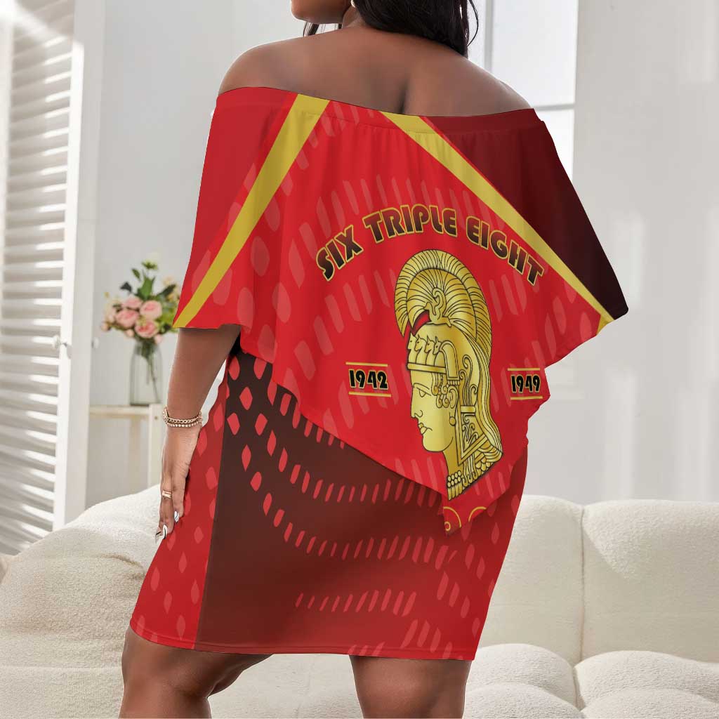 Six Triple Eight Legacy Off Shoulder Short Dress 6888th Battalion 1942-1949