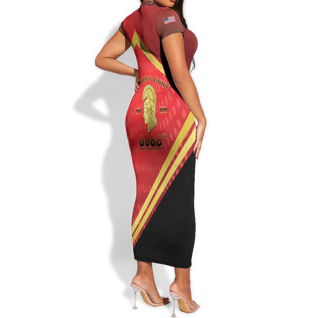Six Triple Eight Legacy Short Sleeve Bodycon Dress 6888th Battalion 1942-1949