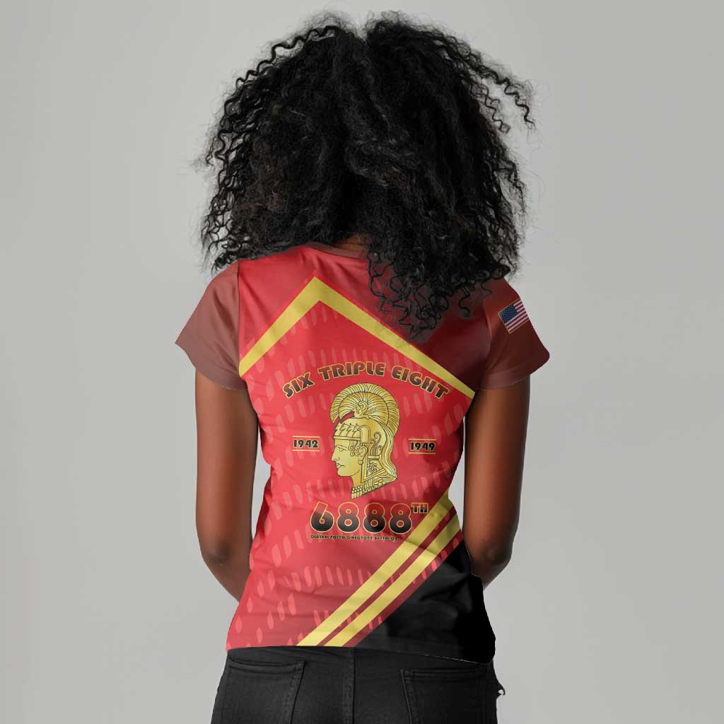 Six Triple Eight Legacy Women V-Neck T-Shirt 6888th Battalion 1942-1949