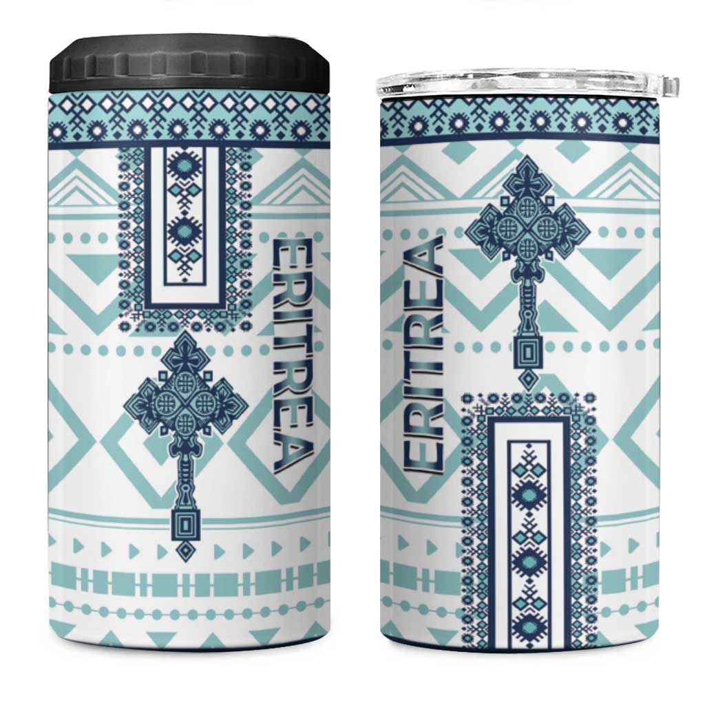 Eritrea 4 in 1 Can Cooler Tumbler African Pattern - Habesha Style