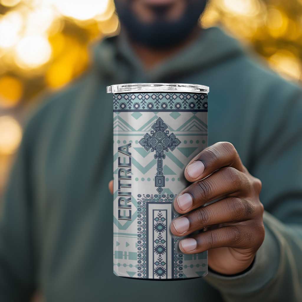 Eritrea 4 in 1 Can Cooler Tumbler African Pattern - Habesha Style