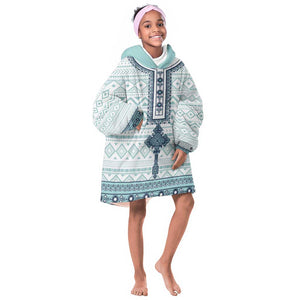 Eritrea KId Wearable Blanket Hoodie African Pattern - Habesha Style