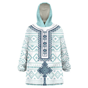 Eritrea KId Wearable Blanket Hoodie African Pattern - Habesha Style