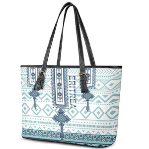 Eritrea Leather Tote Bag African Pattern - Habesha Style