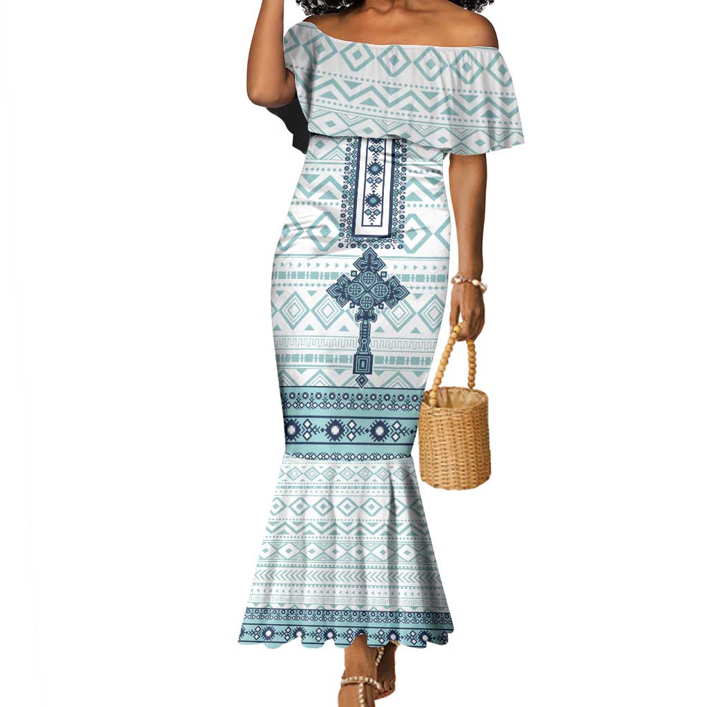 Eritrea Mermaid Dress African Pattern - Habesha Style